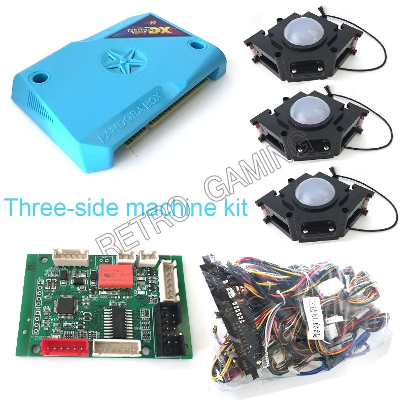 

Pandora DX Diy Kit for 3 Site Horizontal Cocktail Machine with USB LX Trackball Harness Wires Tracking Ball Converter Board