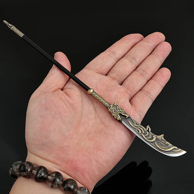 Modelo de armas frías de 22cm/8,66 pulgadas, cuchillo grande Xue Jinlian, armas de Metal de estilo antiguo, adorno de espada de juguete, colecciones de exhibición de escritorio