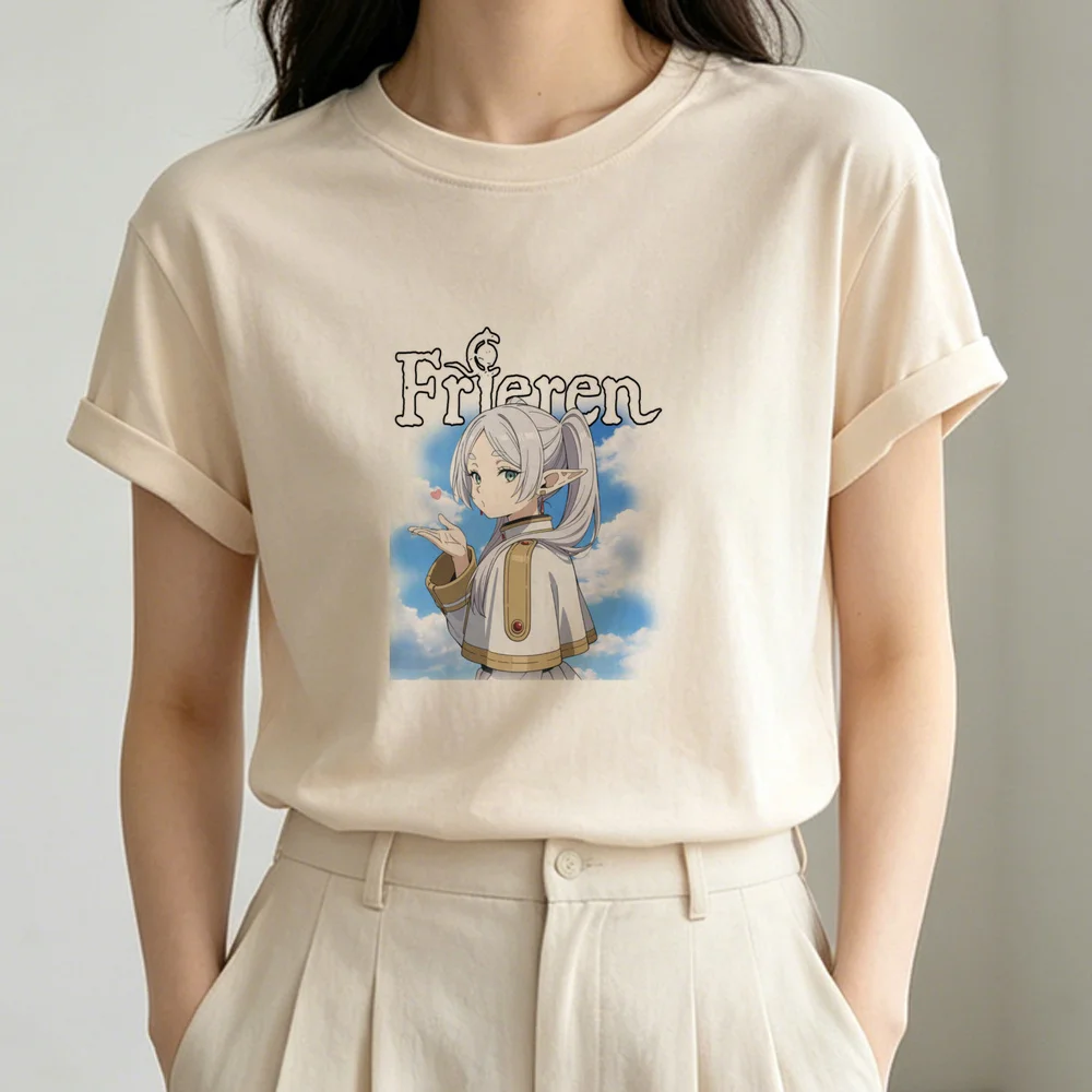 Frieren shirt femme cheap Retro japanese vintage summer t-shirt harajuku vintage aesthetic baddie emo