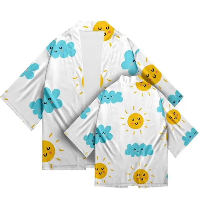 

Кимоно унисекс в солнце, модный повседневный кардиган, одежда юката, японская уличная одежда, традиционная одежда