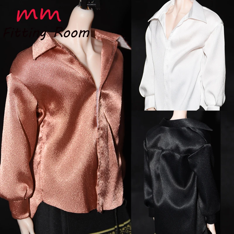 

Мужская сатиновая рубашка в масштабе 1/6, подходит для 12-дюймовых фигурок солдат, одежда для кукол.