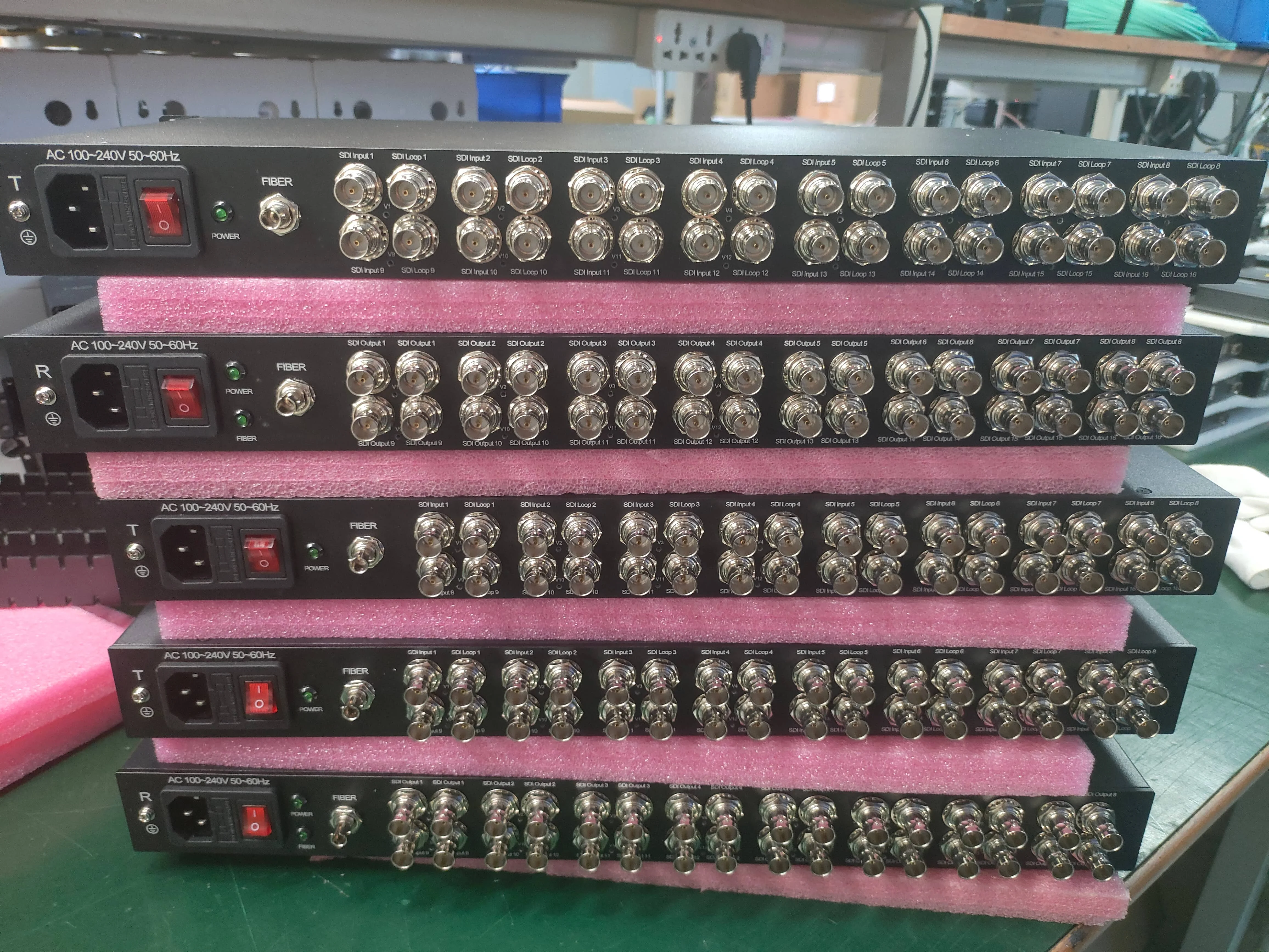 ST 16x 3G SDI Over Single Fiber Transmission Equipment with Loop Out