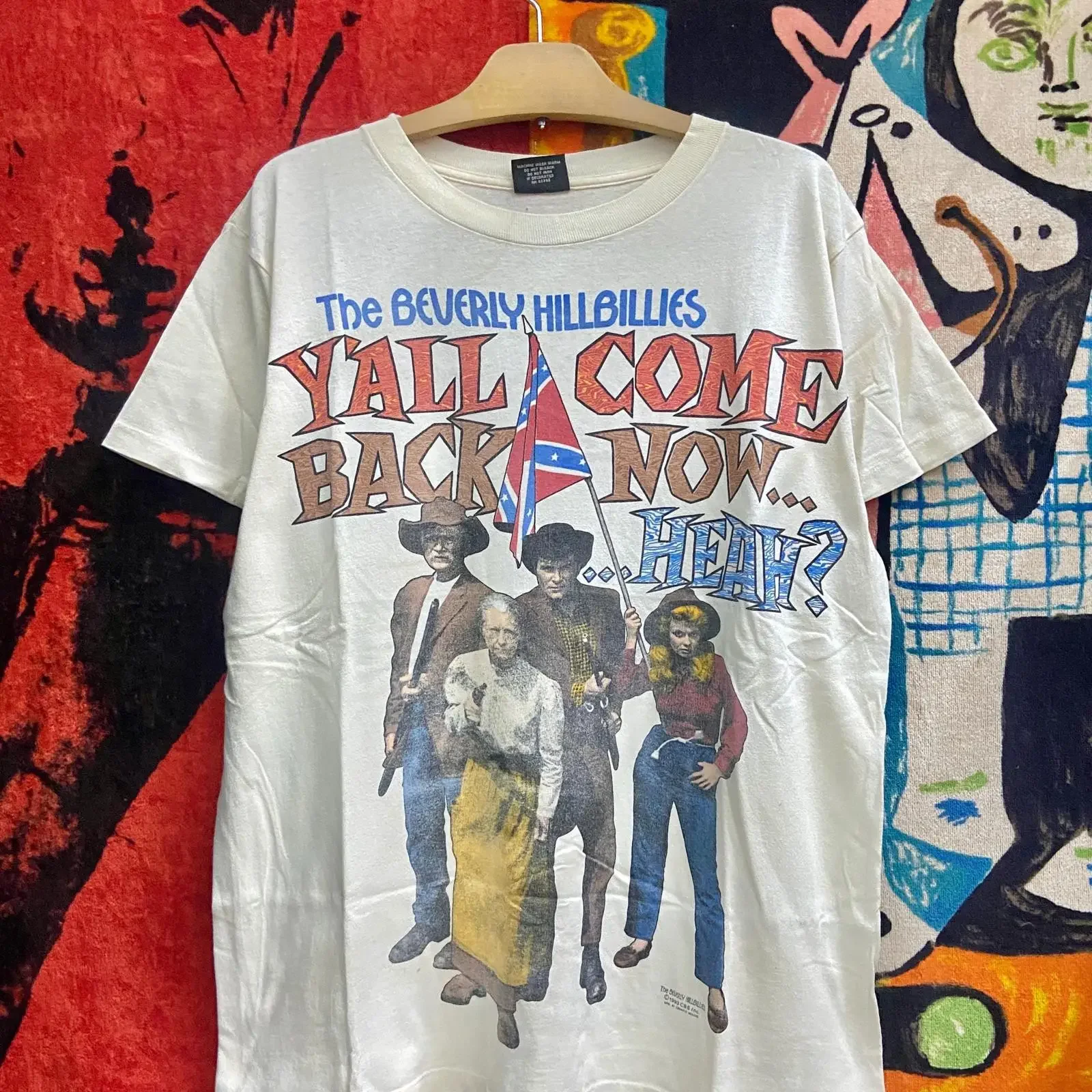 Vintage 90s The Beverly Hillbillies American Comedy Cowboy Film 1993 T Shirt Punk Style Movie Size L vintage Washed streetwear