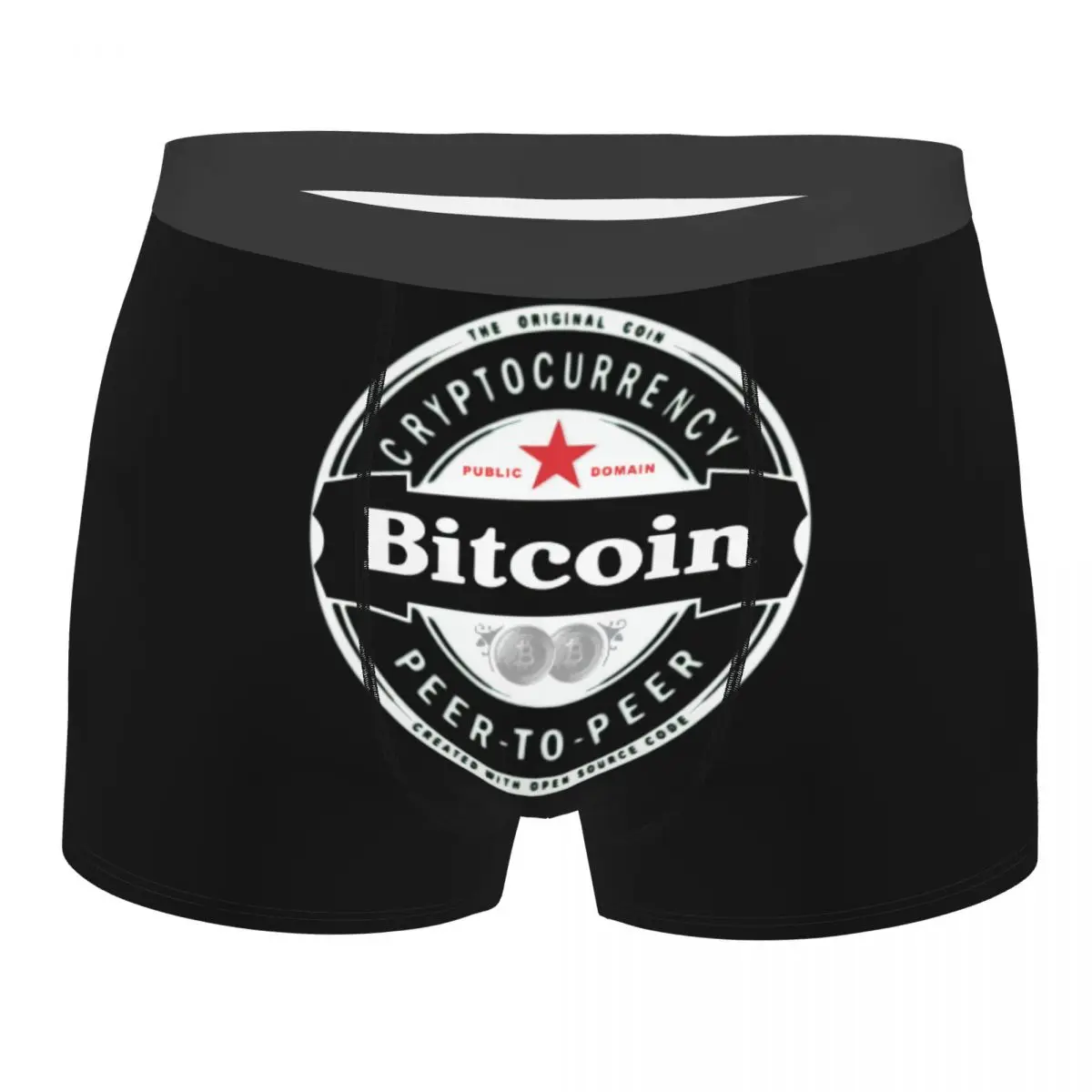 Custom Male Novelty Bitcoin Crypto Brewsky Underwear BTC Blockchain Coins Boxer Briefs Soft Shorts Panties Underpants