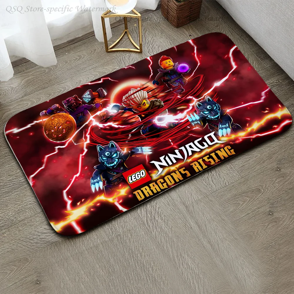 1pc N-Ninjagoes Warriors Floor Mat Floor Mat Anti-Slip Kitchen Bedroom Handmade Tufted Rug Carpet