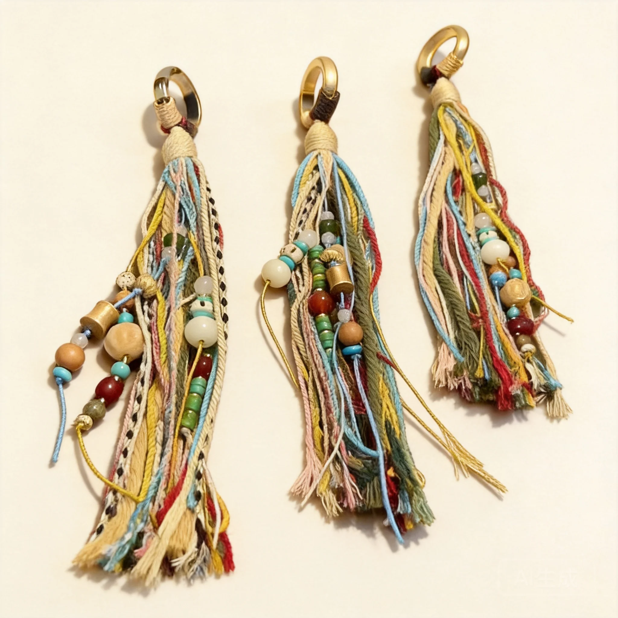 Chinese Style Lucky Blessing Colorful Tassel Charms Diy Wenwan Buddha Bead Jewelry Accessories For Phone Chain Bracelet Pendant