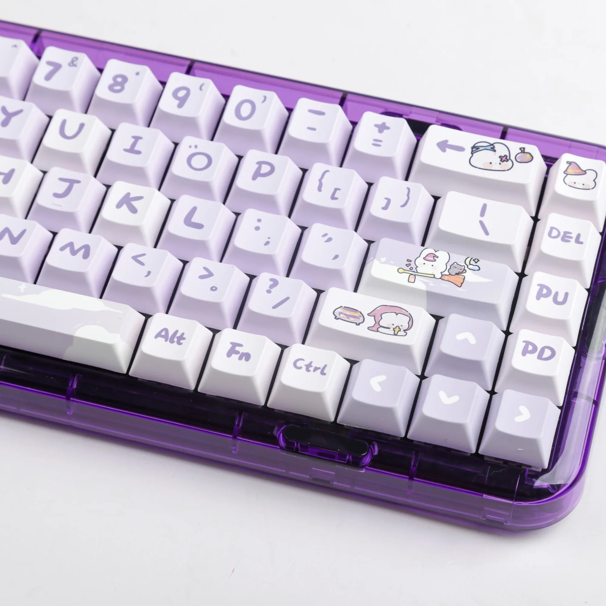 PBT Cherry Keycaps Cute Anime Rabbit For GMK67 Mechanical Keyboard Dye Sublimation Custom Keycap Wooting Keyboard Gaming