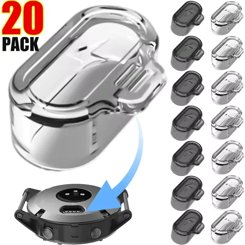 Transparent Charging Port Dust Cover for Garmin Forerunner 955 945 255 Fenix 7 7S 7X 6 6S 6X TPU Dust Plug Clear Dust Cap Case