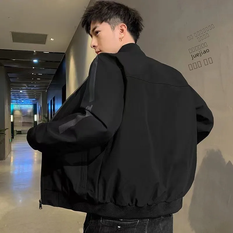 

Мужская повседневная куртка Jaet Spring Autumn Sle Baseball orm Top Youth Faionable из полиэфирного волокна с подставкой на молнии Long Sve