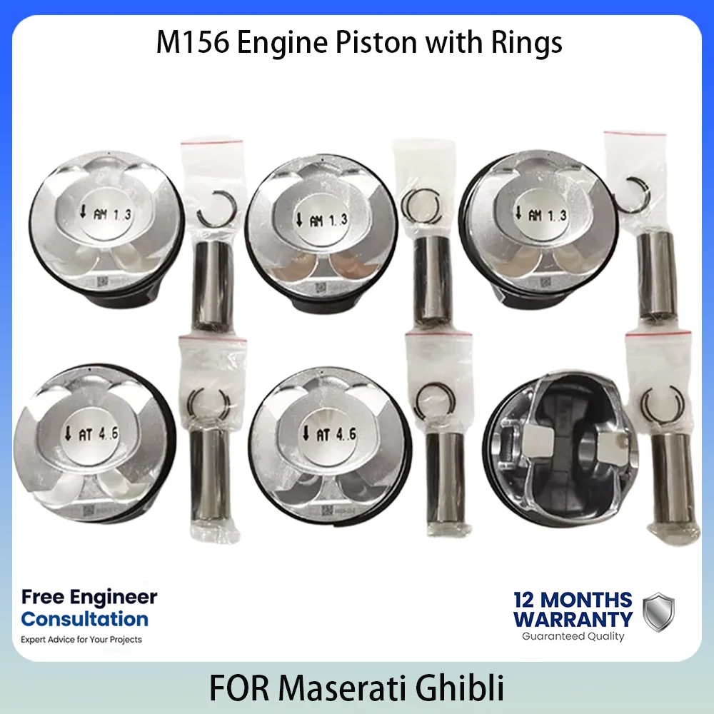 Engine Piston With Ring Kit For Maserati M156 3.0T V6 Ghibli Levante Quattroporte 318341 318342 High Quality Replacement Parts