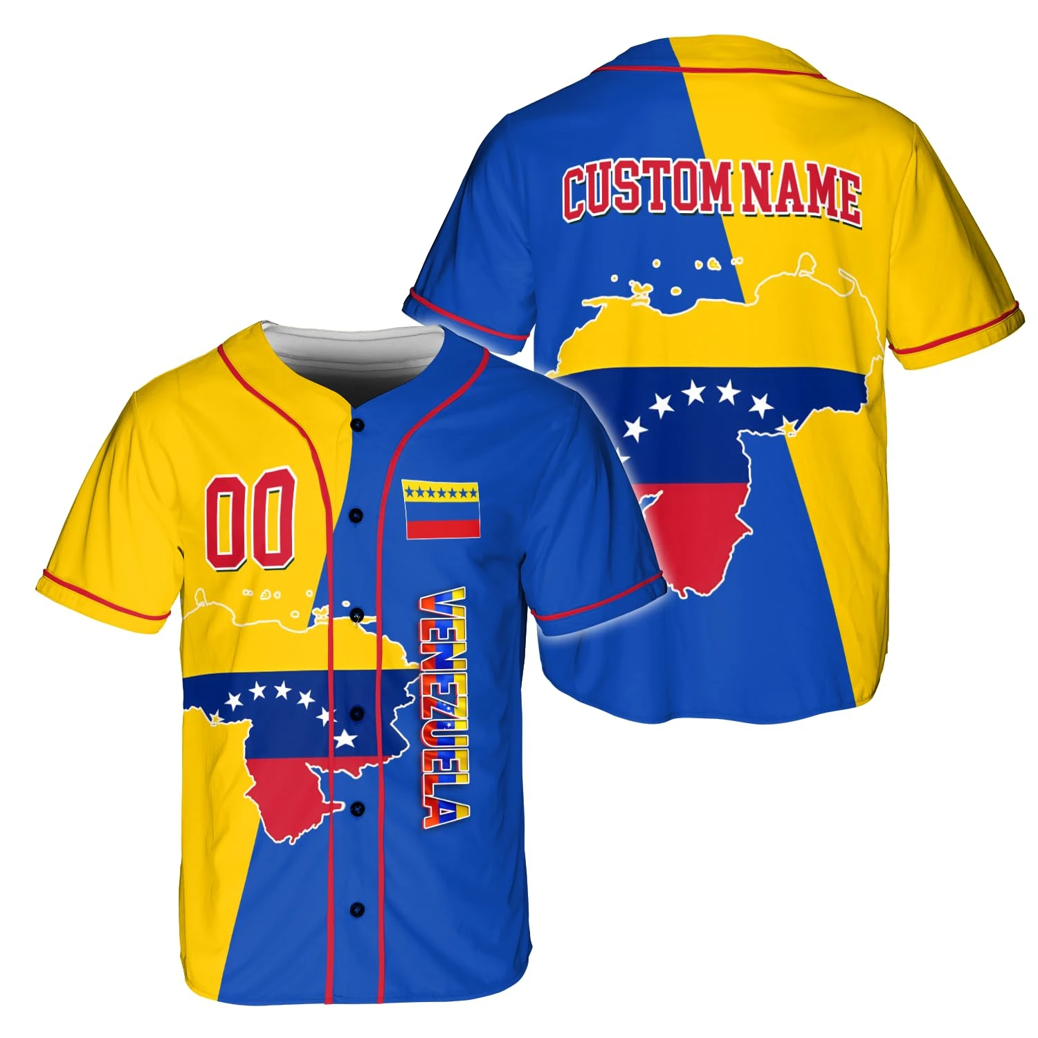 Venezuela Baseball Jersey Custom Name Number Team Flag Shirt Softball Uniform Patriotic Fan Apparel For Adults Youth Shirts