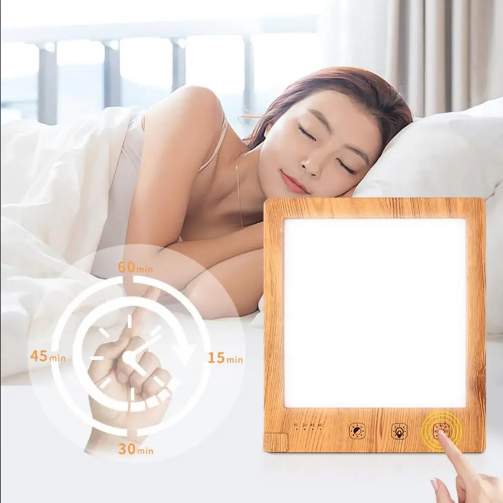 Compact Light Therapy Daylight Simulation Sun Lamp with Timer Memory Function 10000lux Led Phototherapy Light Adjustable