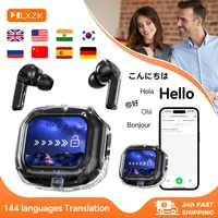 Auriculares Inalámbricos Bluetooth, Auriculares con Traducción en Tiempo Real en 144 Idiomas para Negocios, con Pantalla Táctil Inteligente, Auriculares HiFi TWS
