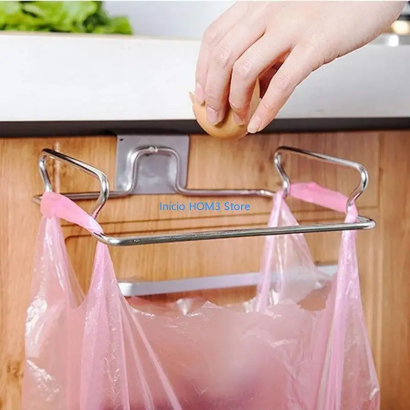 A5YD Kitchen Cabinet Door Trash Bag Holder Space Saving Trash Bag Holder Garbage Bag Support Holder for Kitchen Cabinets
