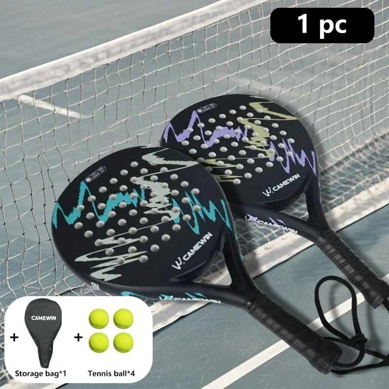 

Padel Racket with Carbon Fiber Surface - EVA Memory Flex Foam Core Lightweight Racquet + 4 Tennis Balls & Storage Bag Included