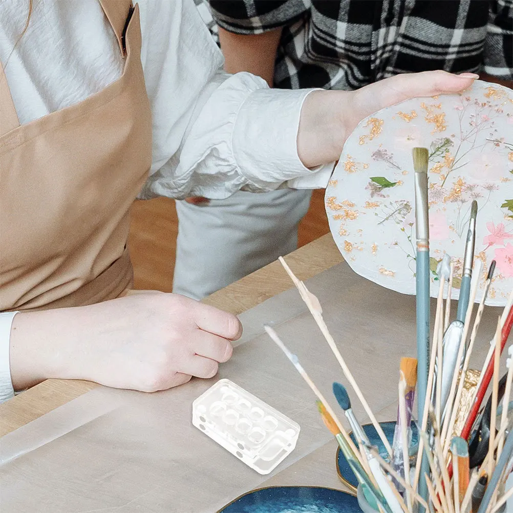 

2Pcs Compact Mini Watercolor Paint Box 8 Grid Portable Palette Travel Mixing Tray for Painting Pocket Watercolor Palette