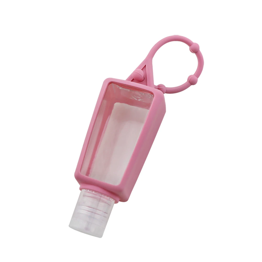 1~10PCS 30ml Silicone Mini Hand Sanitizer Hand Gel Holder Refillable Hook Empty Squeeze Bottles Portable Travel Soap Dispenser