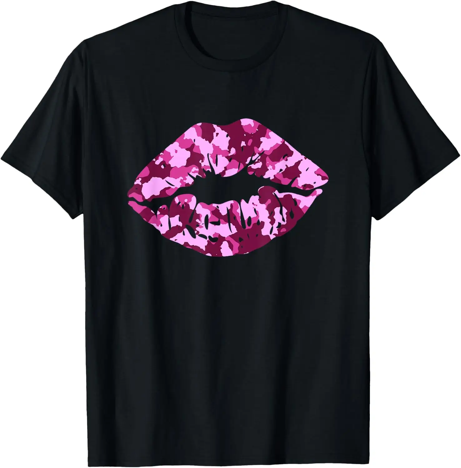 Pink Camo Kiss Military Soldier Camouflage Lips Gift Tshirt T-Shirt