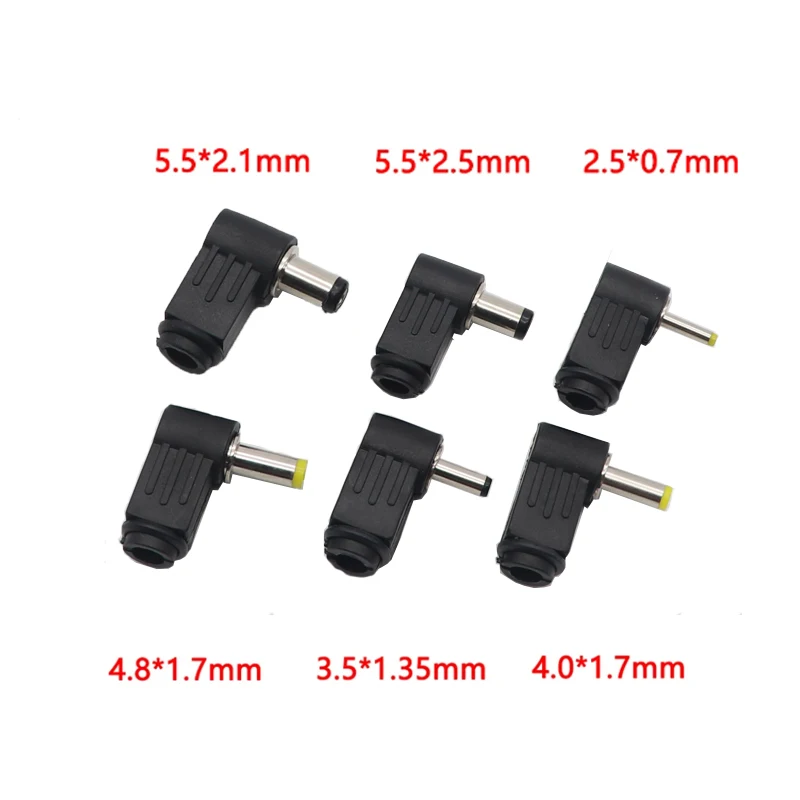 【5-1PCS】DC power supply welding plug 5.5*2.1/2.5 female turn 4.0/4.8*1.7/3.5*1.35 male elbow 90 degrees