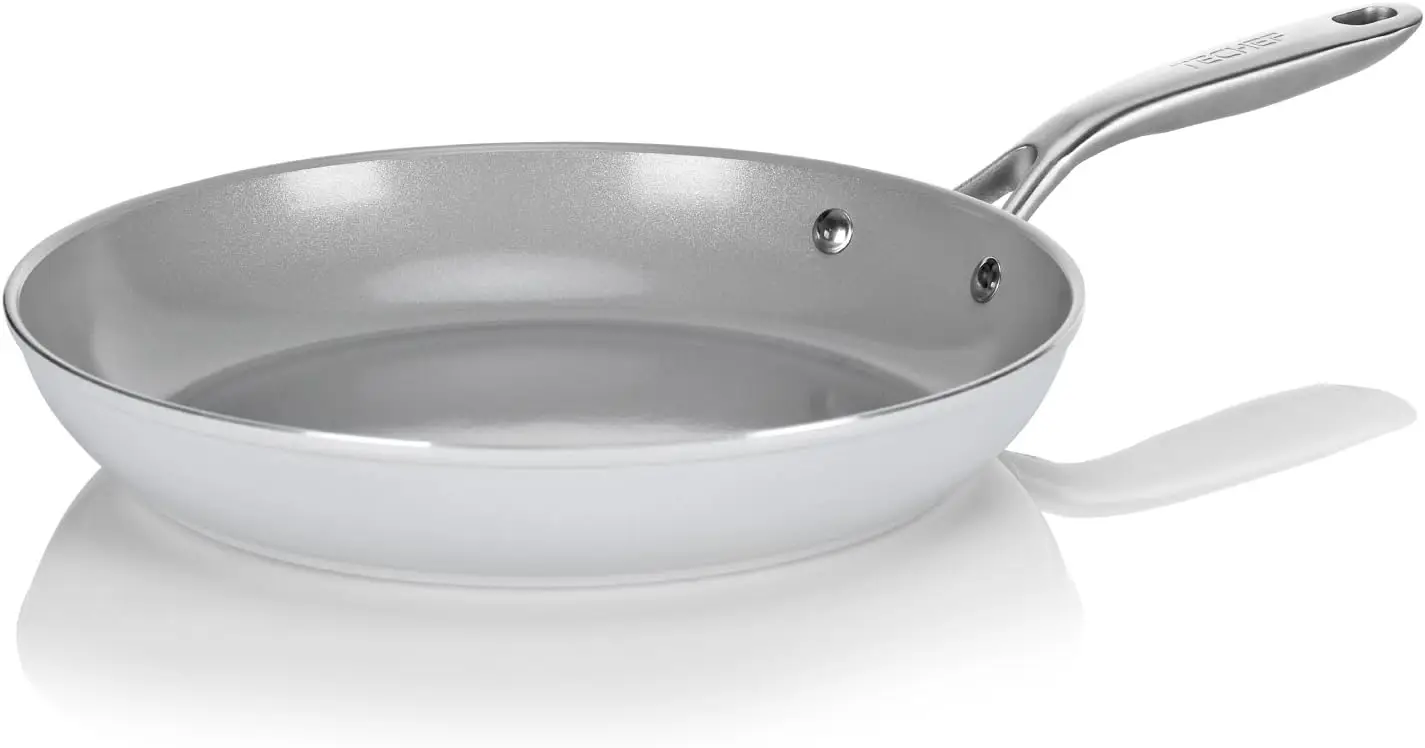 

Ceramic Nonstick Frying Pan, Oven & Dishwasher Safe, Induction-Ready with Stainless Steel Handle, Made in Korea (12-in)