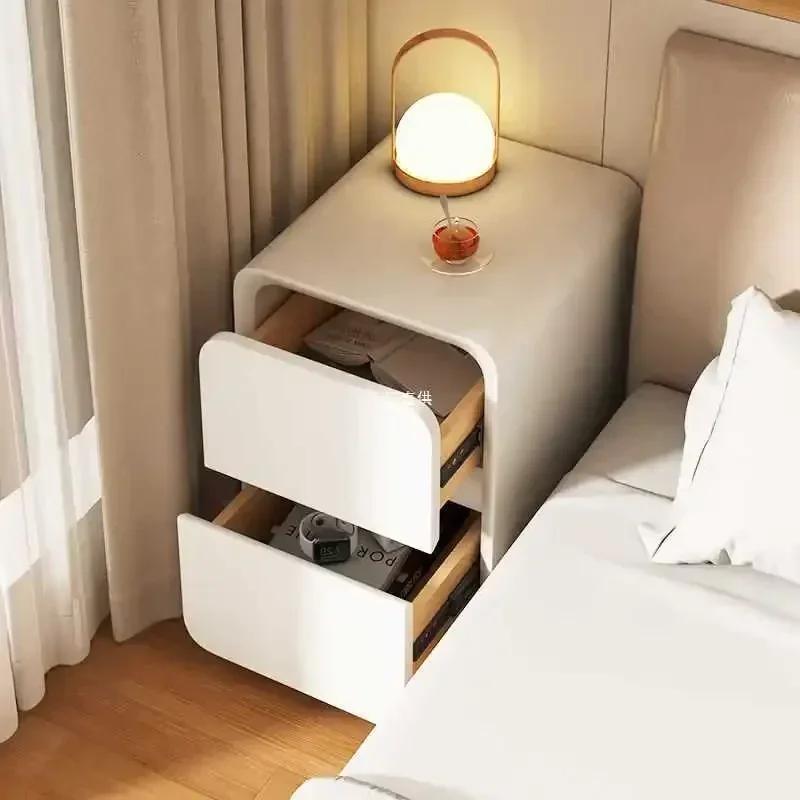 Extremely Narrow Bedside Table, Simple Modern Small Household Bedroom, New Storage Cabinet, Mini Cream Wind Crevice Rack