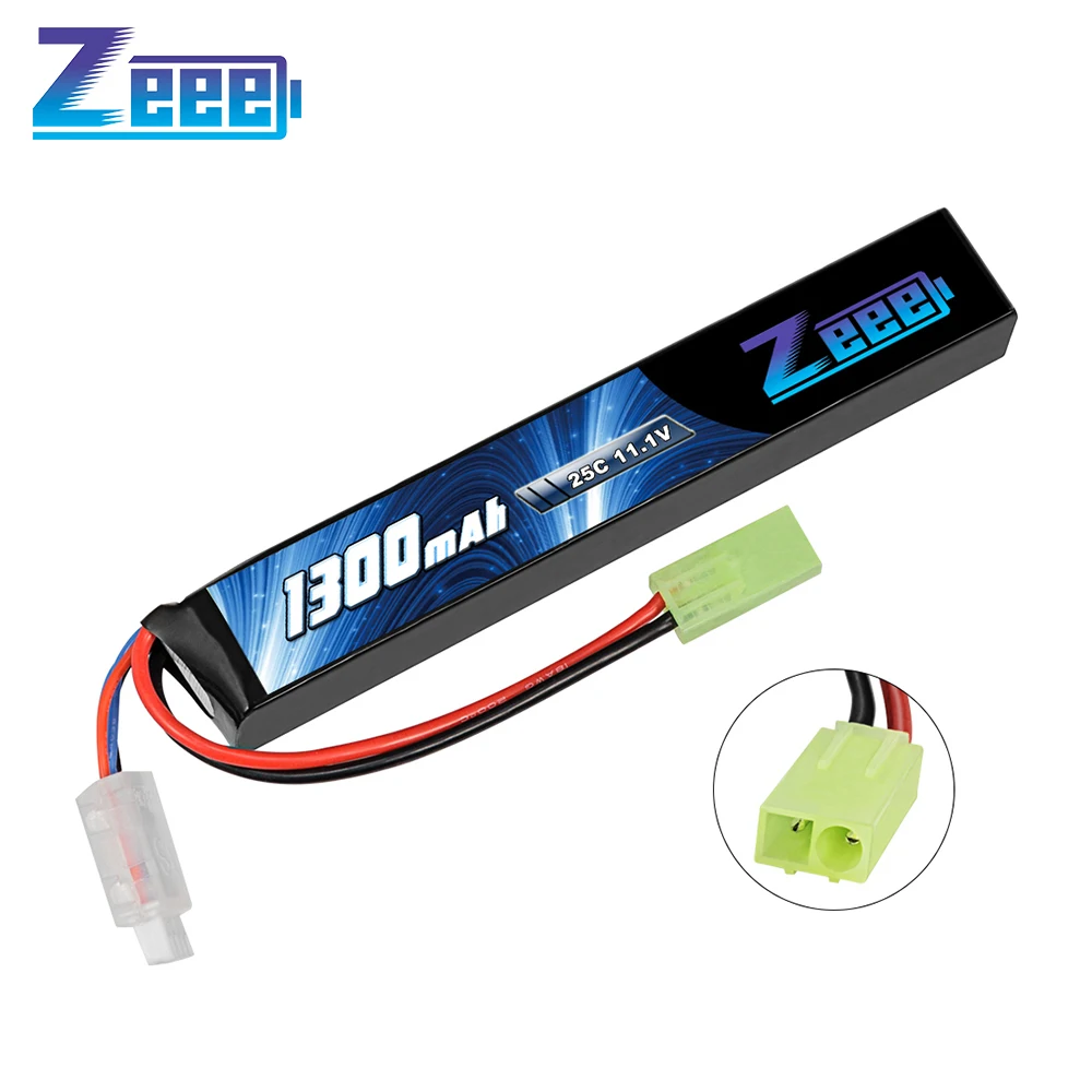 

Zeee Airsoft Battery 3S 11.1V 25C 1300mAh Stick Battery with Mini Tamiya Plug for Airsoft Guns Rifle AK47 Lipo Battery Parts