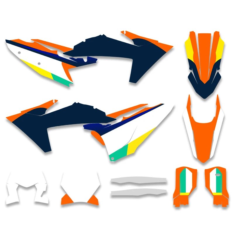 Fewfuss Full Set Motorcycle Graphics Decals Stickers Kit For KTM SX SXF 23-25 EXC XCW 2024 2025 2026 Number Name Customize