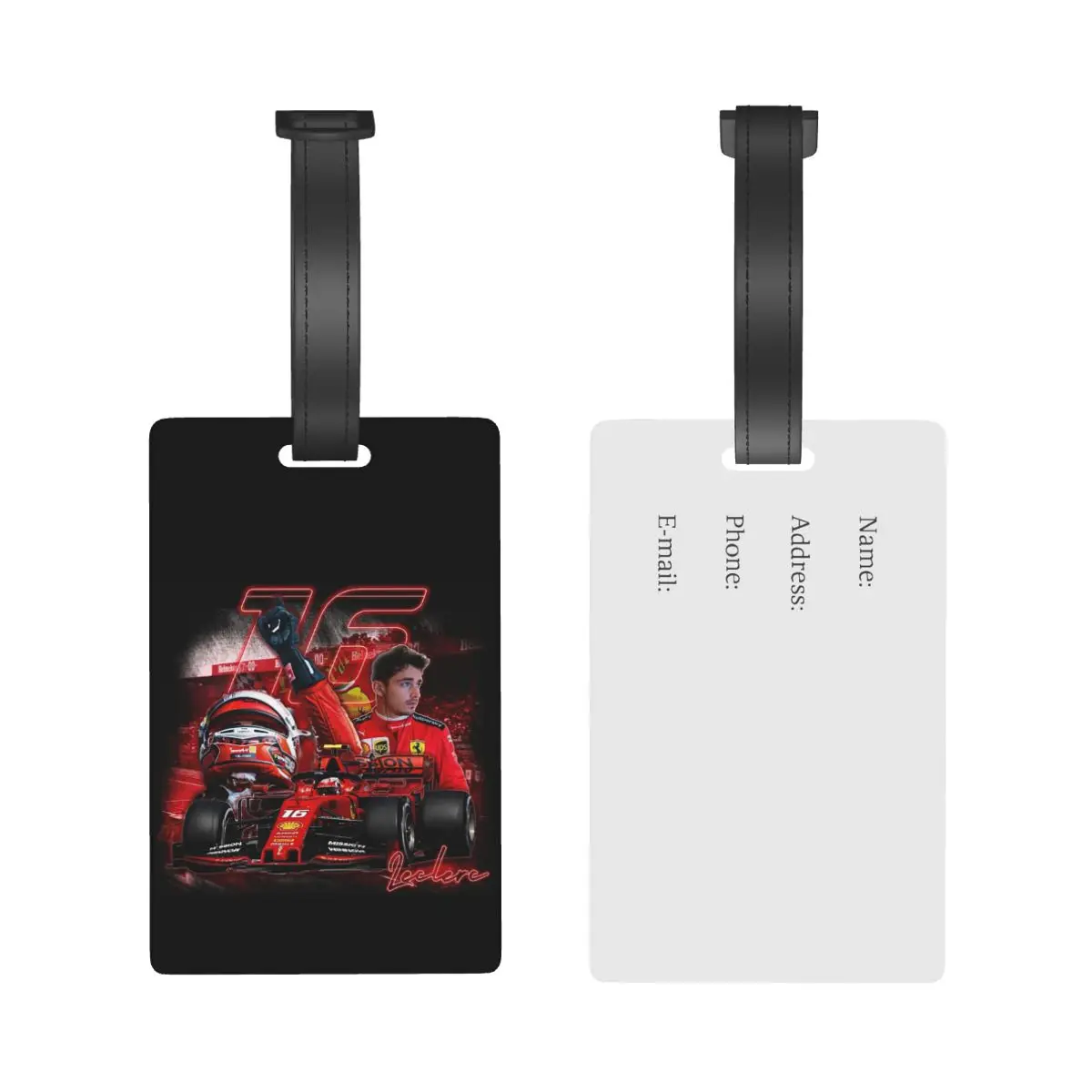 Charles Leclerc Fan Art Luggage Tags Suitcase Accessories Travel Cute Baggage Boarding Tag Portable Label Holder ID Name Address