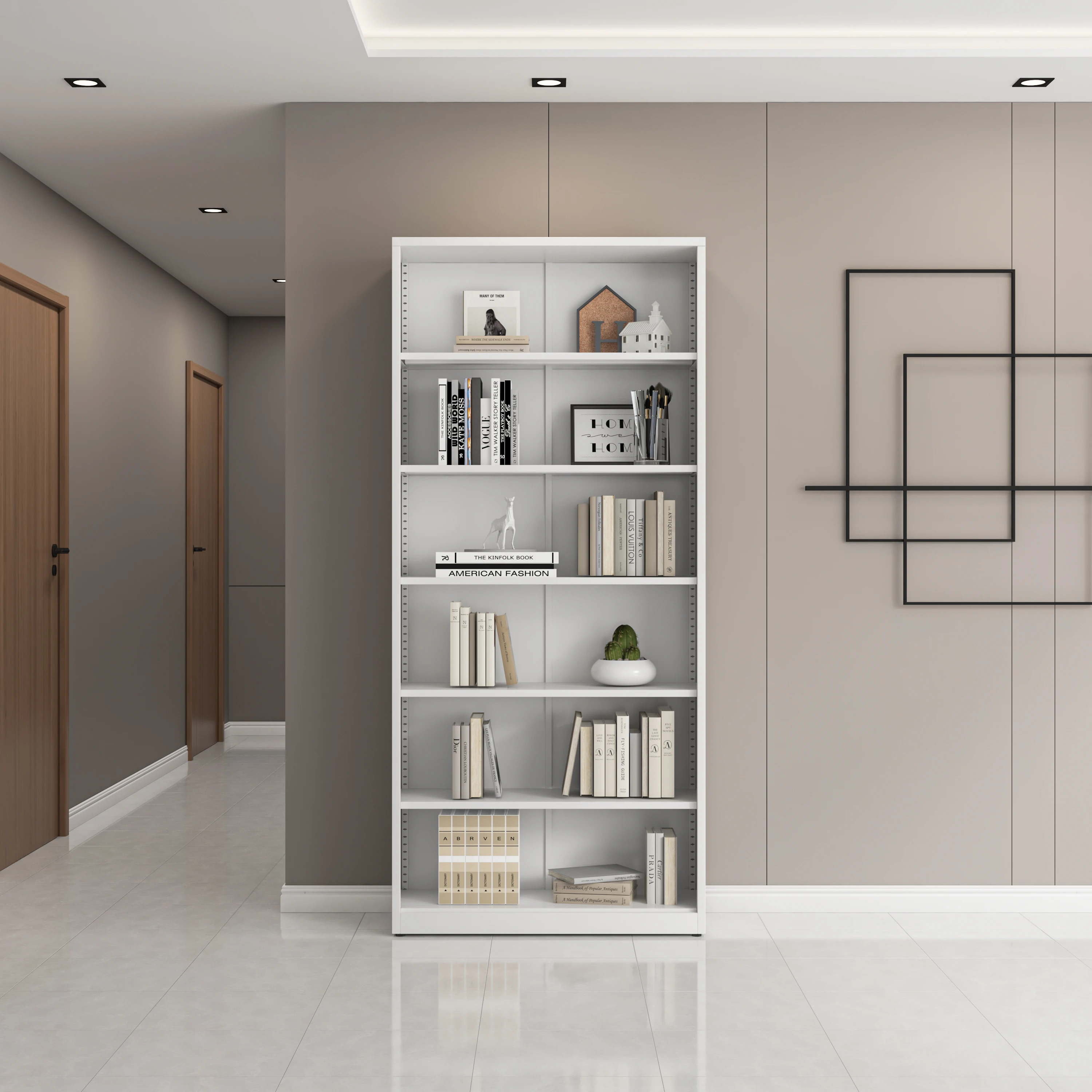Modern Multi Function Home Furniture Simple Custom Open Shelf Metal Bookcase