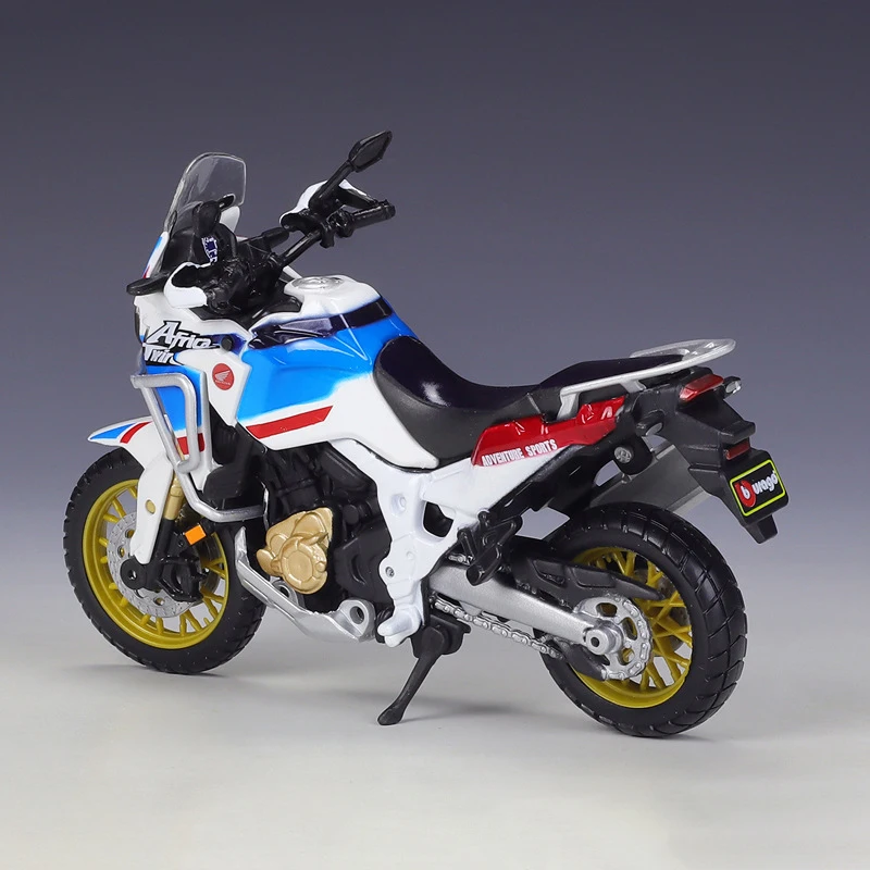 Maito Bburago Honda Africa Twin Adventure 1:18 Model Motor Aloy Model Motor Sepeda Miniatur Mainan Balapan untuk Koleksi Hadiah