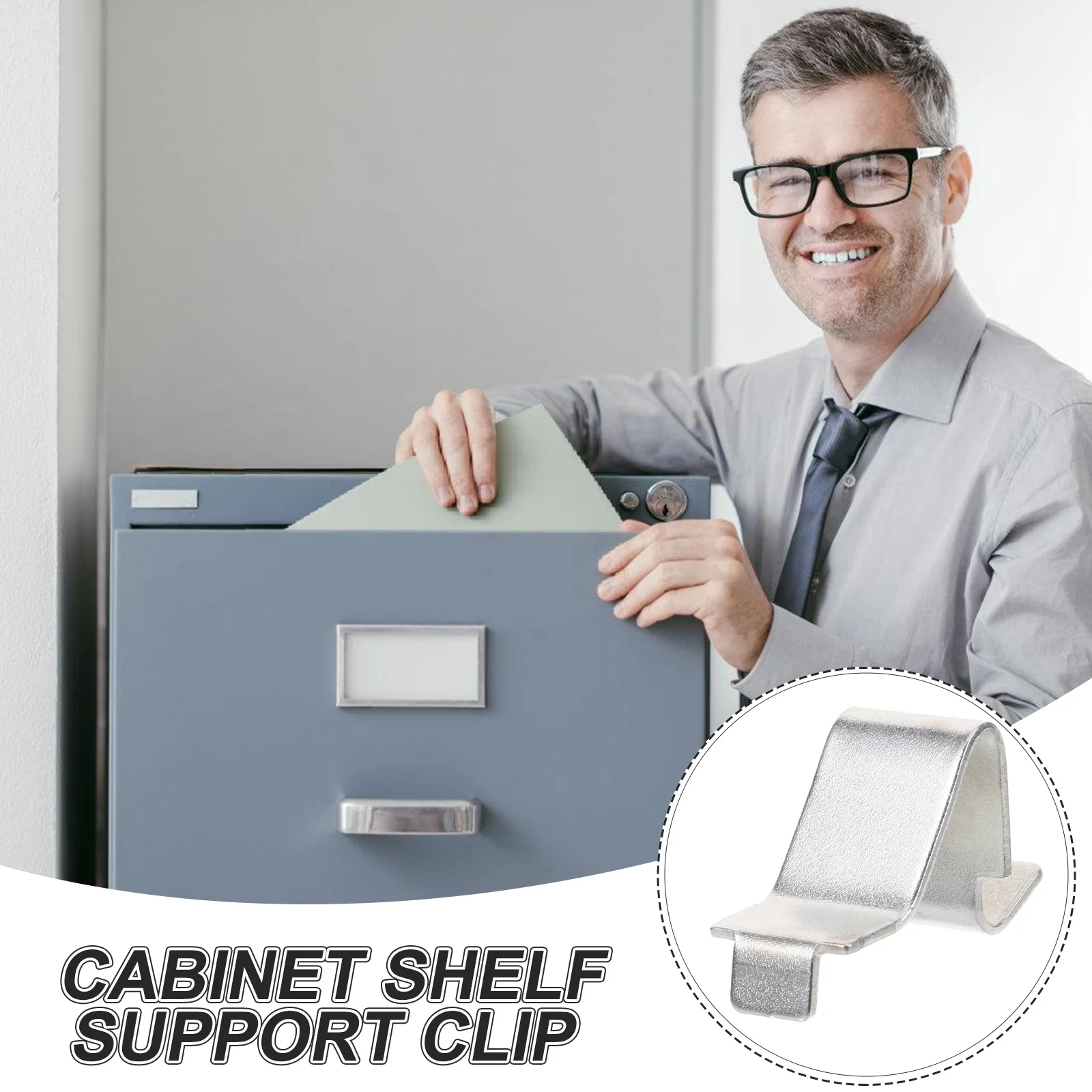 12 pezzi di accessori per schedari, clip per scaffali, supporti per filo di archiviazione, scaffalature regolabili per connettore da ufficio