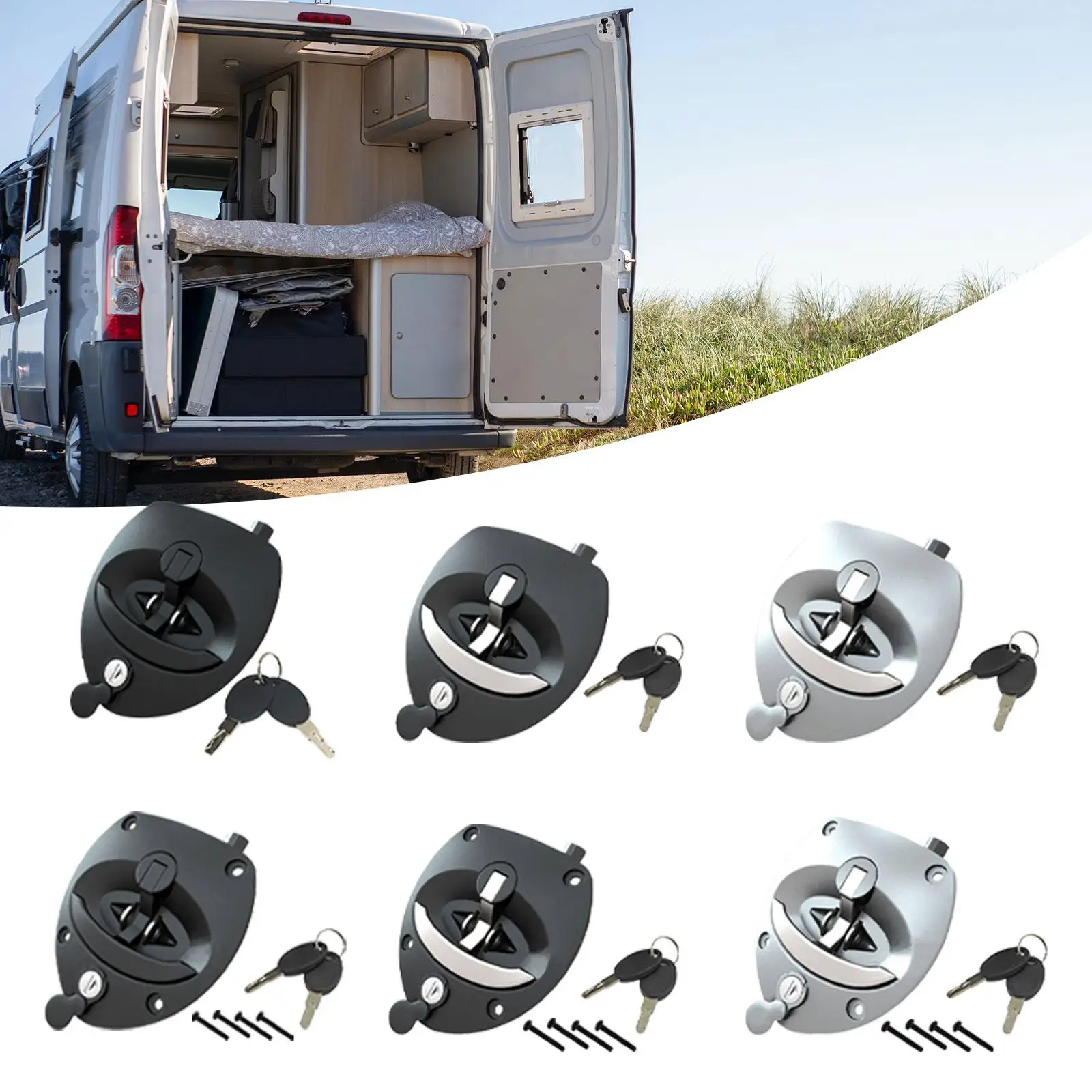 

Camper Door Latch Easy Installation RV Entry Door Lock Replacement for Motorhome Cargo Hauler Toolbox Yacht Instrument Box