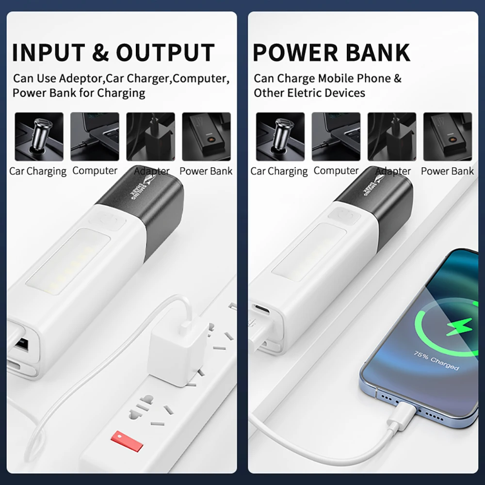 Smiling Shark SD-1039 LED Flashlight, Super Bright Handheld Flashlight, Long-lasting Flash Light Rechargeable for Outdoors