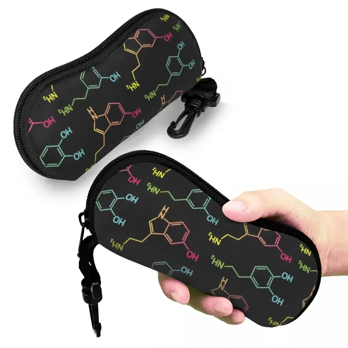 

Serotonin And Dopamine Biology Eyeglass Glasses Case Men Women Soft Science Chemistry Laboratory Sunglasses Protective Pouch