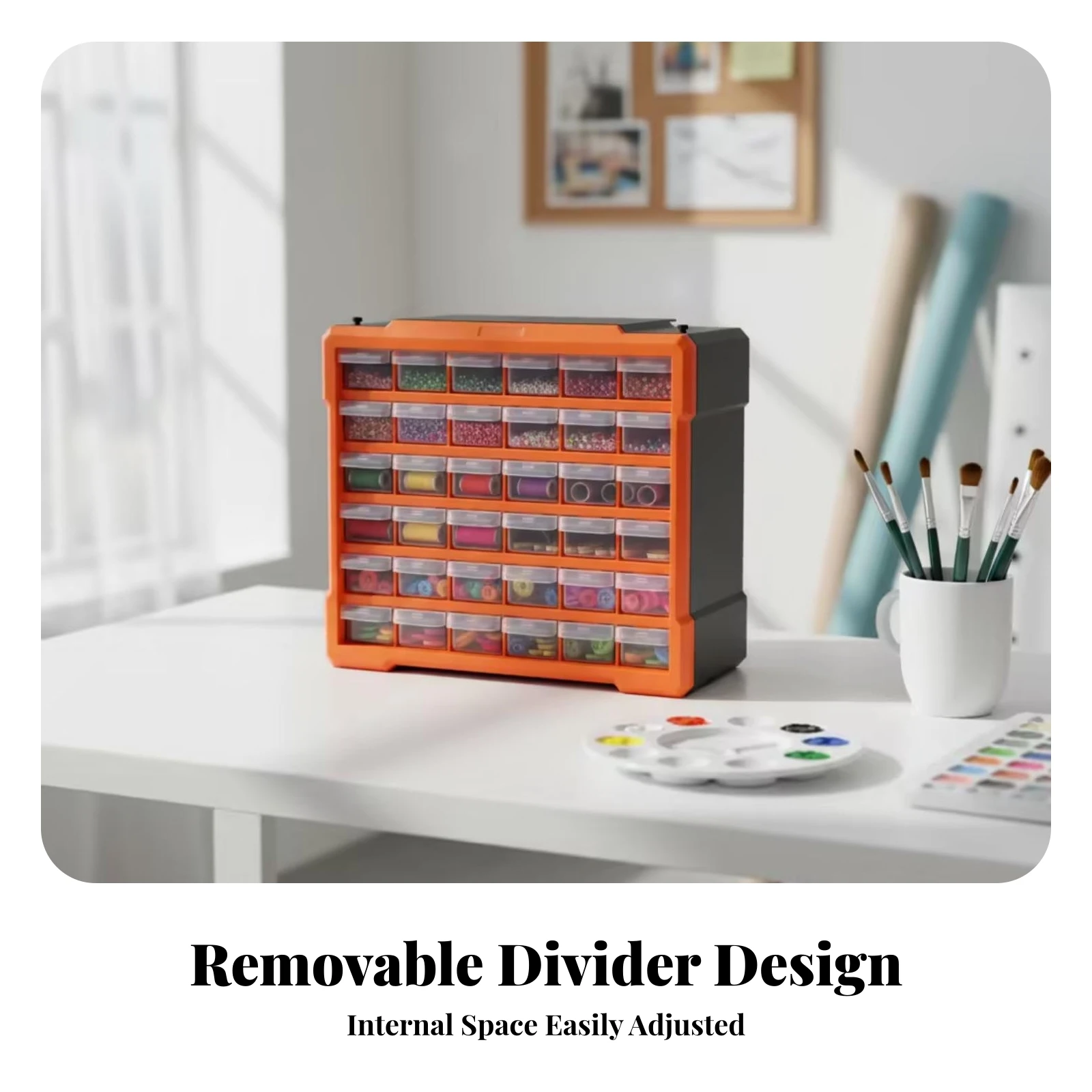 36 Drawer Cabinet Removable Divider Plastic Drawer Organizer Hardware Storage Cabinet Label Ready