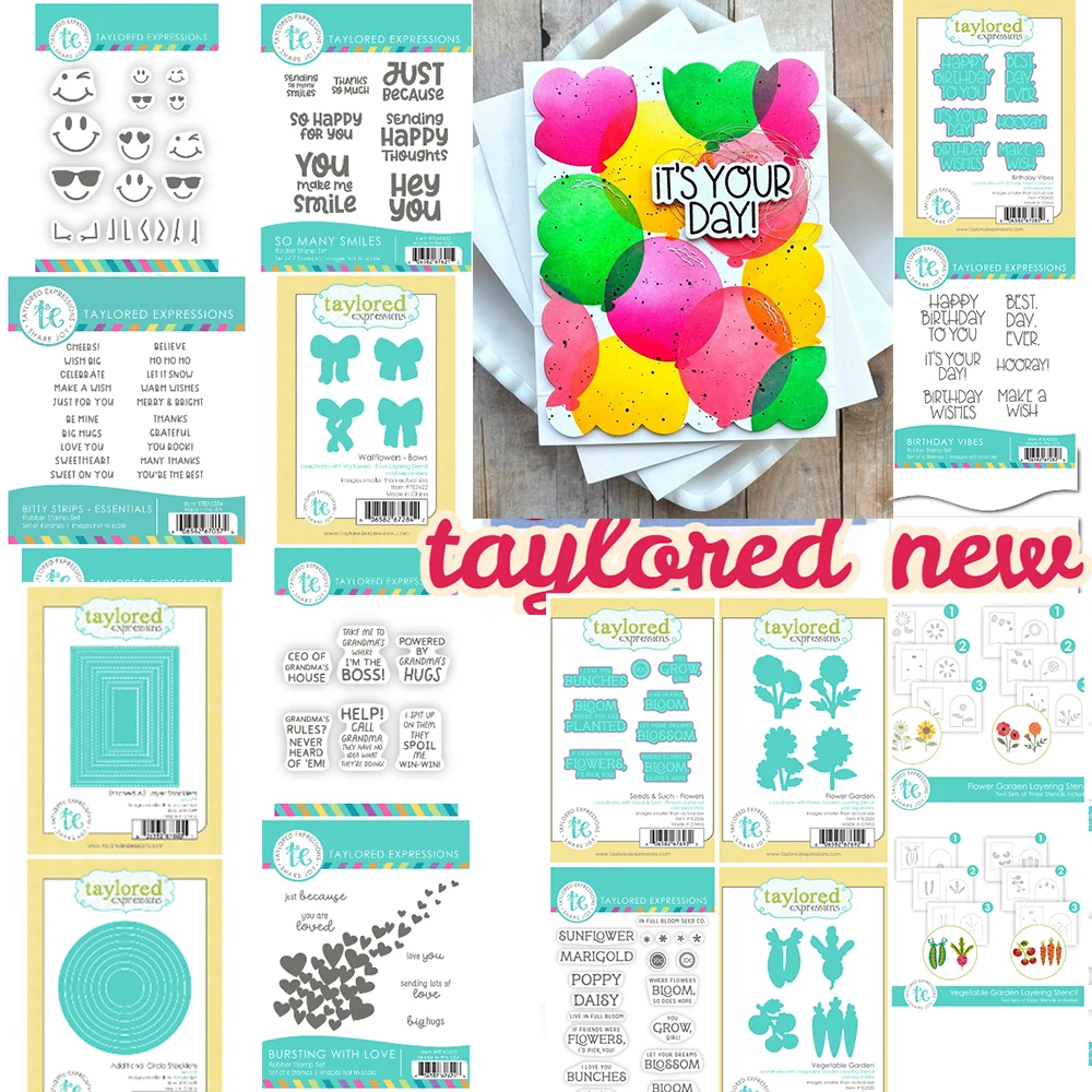 

April Taylored New Birthday Vibes Metal Cutting Dies Stamps Stencils for Scrapbooking Stamp Photo Album Decorative Embossing