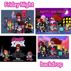 Friday Night Funkin Theme Birthday Banner Children Birthday Party Background Decoration Baby Shower Photography Studio Backdrop