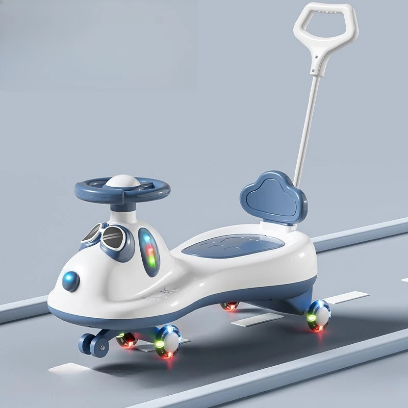 ‌Toddler Baby Wiggle Ride-On Cart 1-3Y: Flash Wheels Safety Rocker Storage Bin 360° Steering Smooth Handle - Early Learning Toy‌