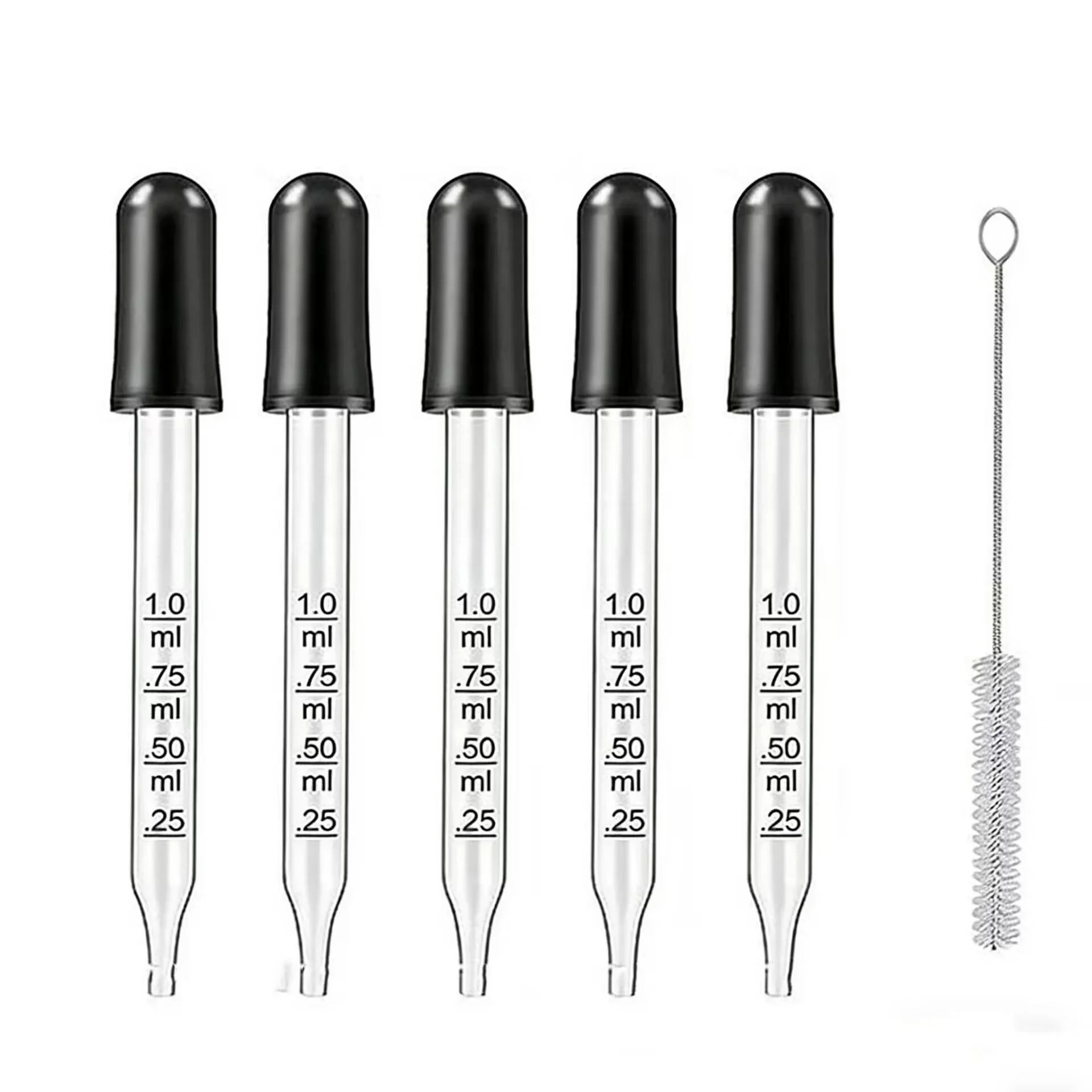Essential oil eye dropper, pipette dropper, with black rubber tip, 1 ml dropper measurer, liquid dropper