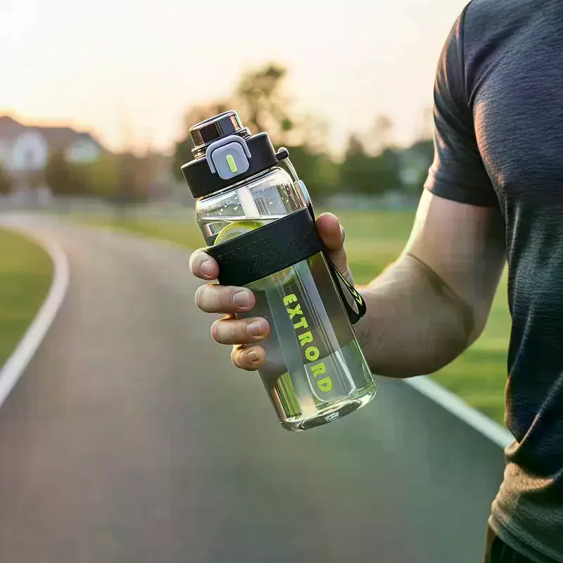 Sports Water Bottle with Straw 800/1100ml Leakproof Heat Resistant BPA Free for Camping Running Workout Daily Use