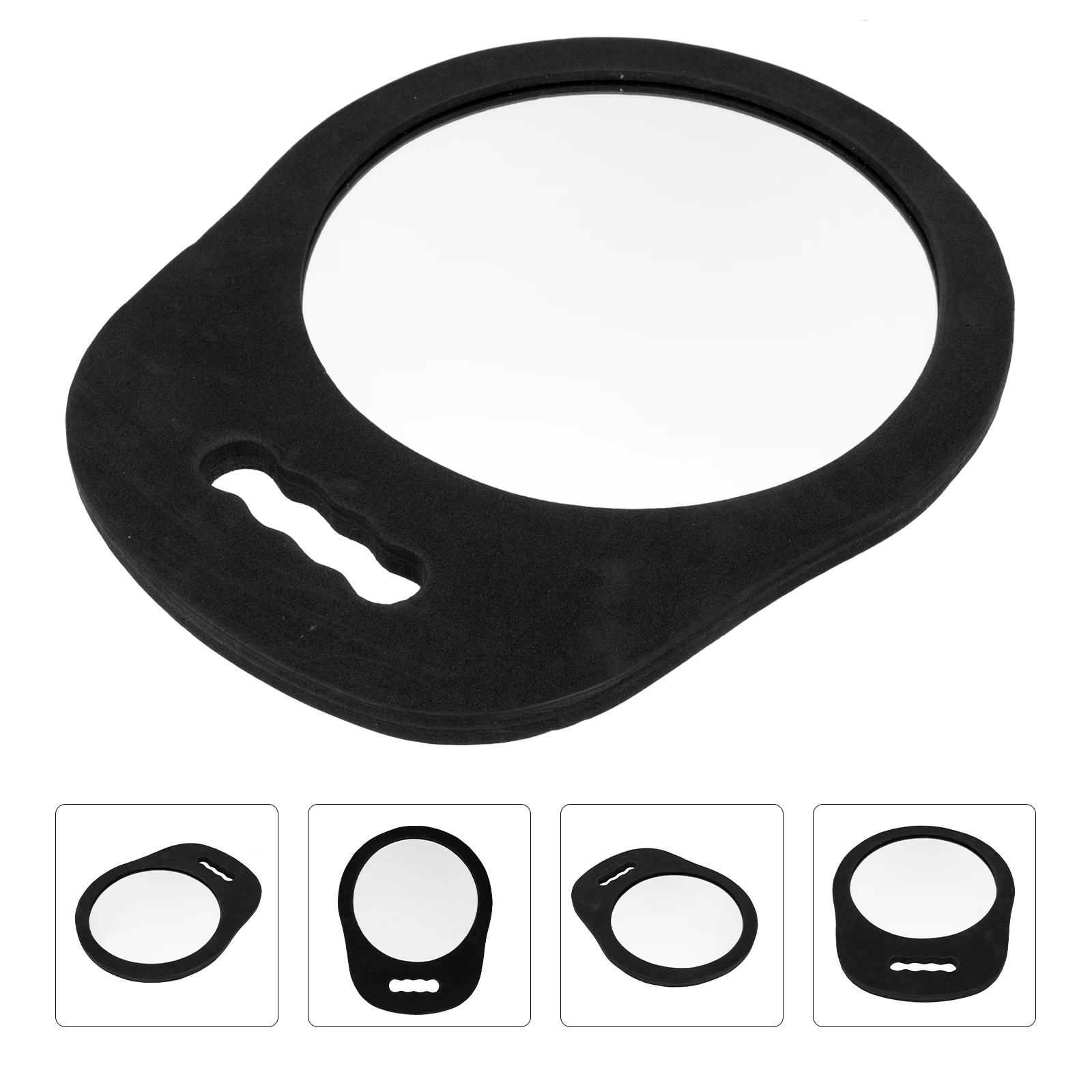 مرآة مستديرة محمولة بحافة إسفنجية من الزجاج الشفاف لصالونات تصفيف الشعر، تحقق من مكياج الحلاق، الجمال، السفر، الاستخدام المنزلي #6