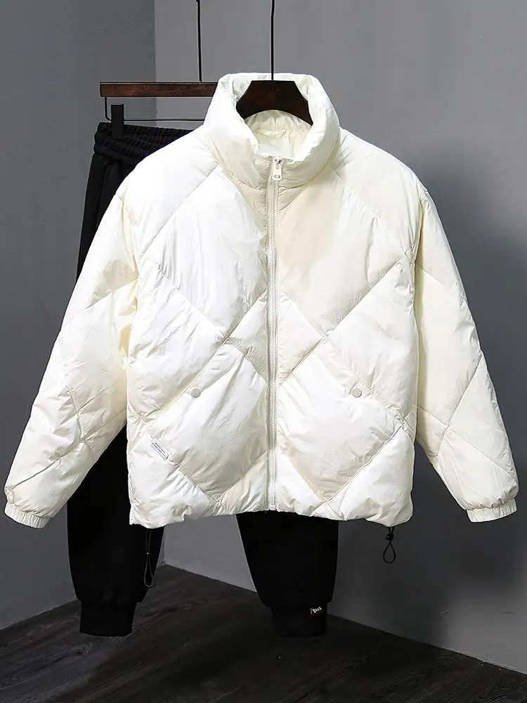 

Мужская модная легкая теплая куртка из хлопка с коротким воротником для зимы, утепленная, молодежный тренд