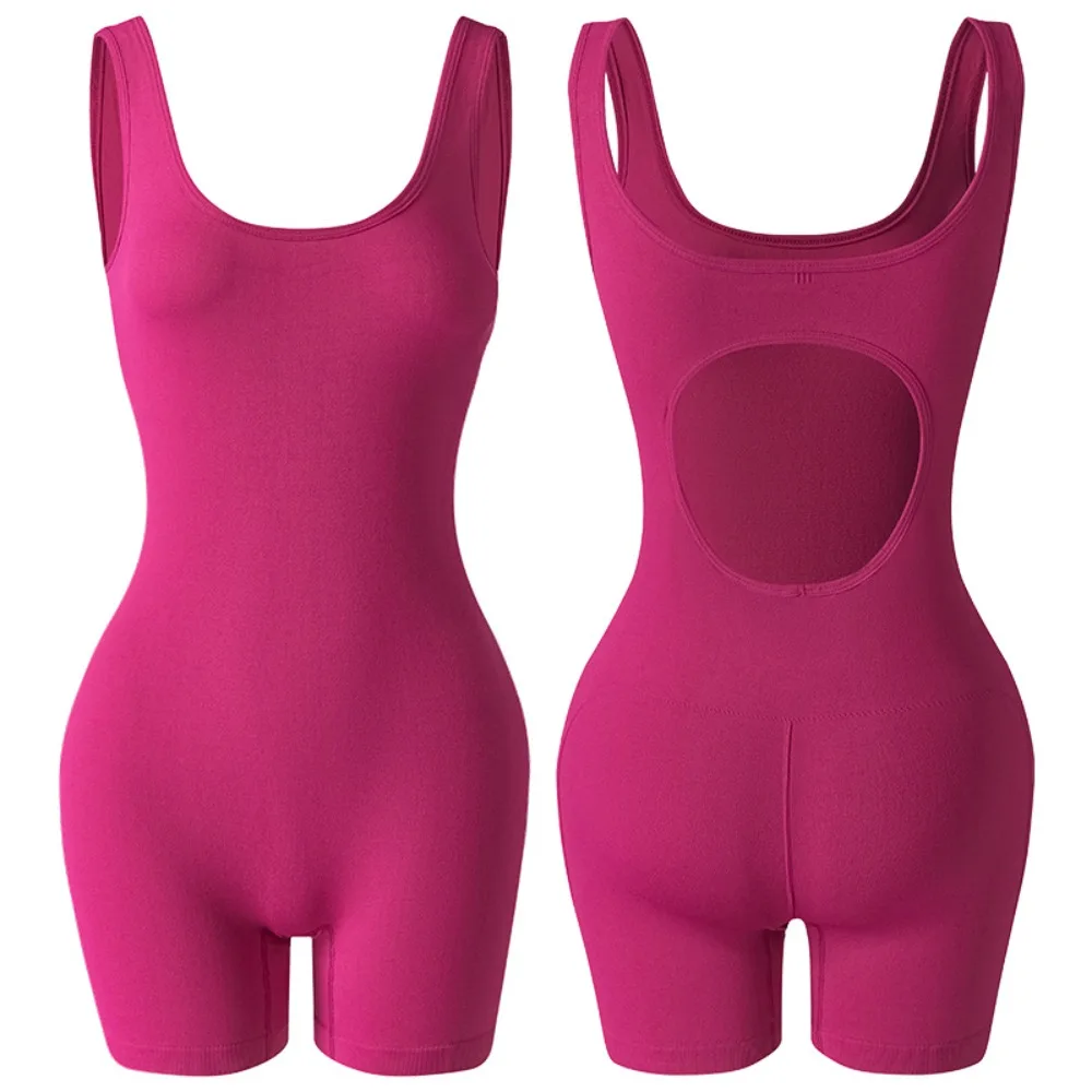 

Hollow Out U-neck Slim Fit Shapewear Seamless Tummy Control Yoga Jumpsuit Sleeveless Butt Lifting Bikini Bodysuits Ladies