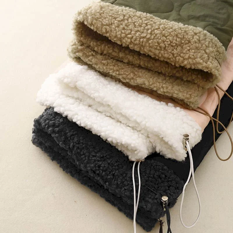 Pantalon droit matelassé pour femmes, Vintage, Style coréen, décontracté, léger, en coton ajouté, Cargo, vêtements pour femmes, hiver