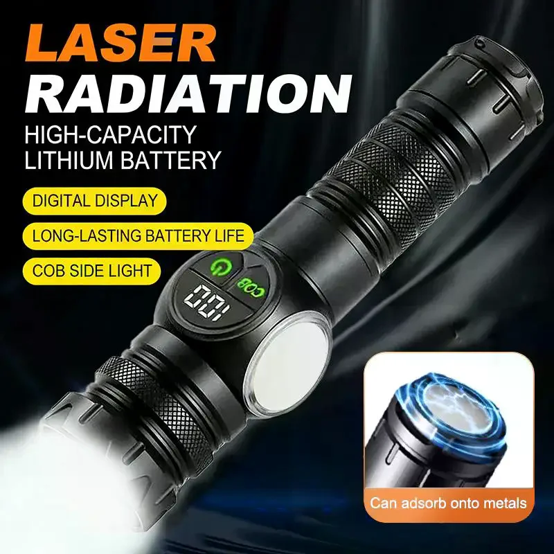 Super Powerful Flashlights USB Rechargeable LED Flashlight Magnetic Tactical Flashlight With COB Side Light Camping Fishing
