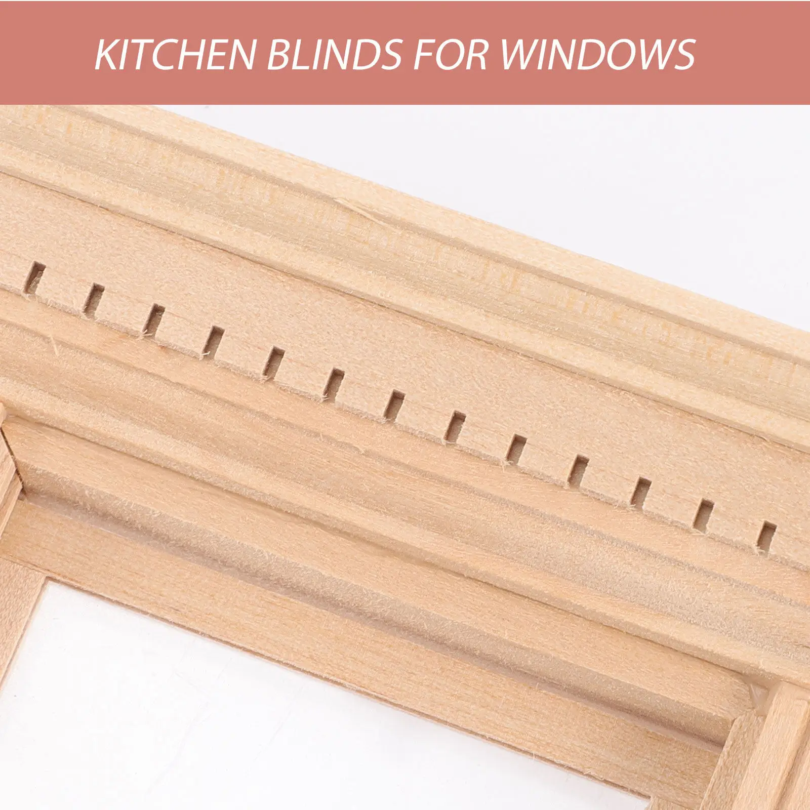 Unpainted Wooden Miniature Window Frame Kit for Dollhouse DIY Decoration Mini House Decor Tiny Window Ornament Craft Supply