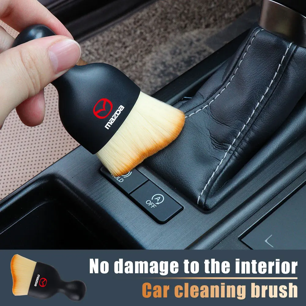 Car Badge Dust Brush Interior Detail Gap Air Vent Cleaning Soft Brush For Mazda 3 Alexa CX-30 CX30 CX5 CX-5 CX8 CX9 CX4