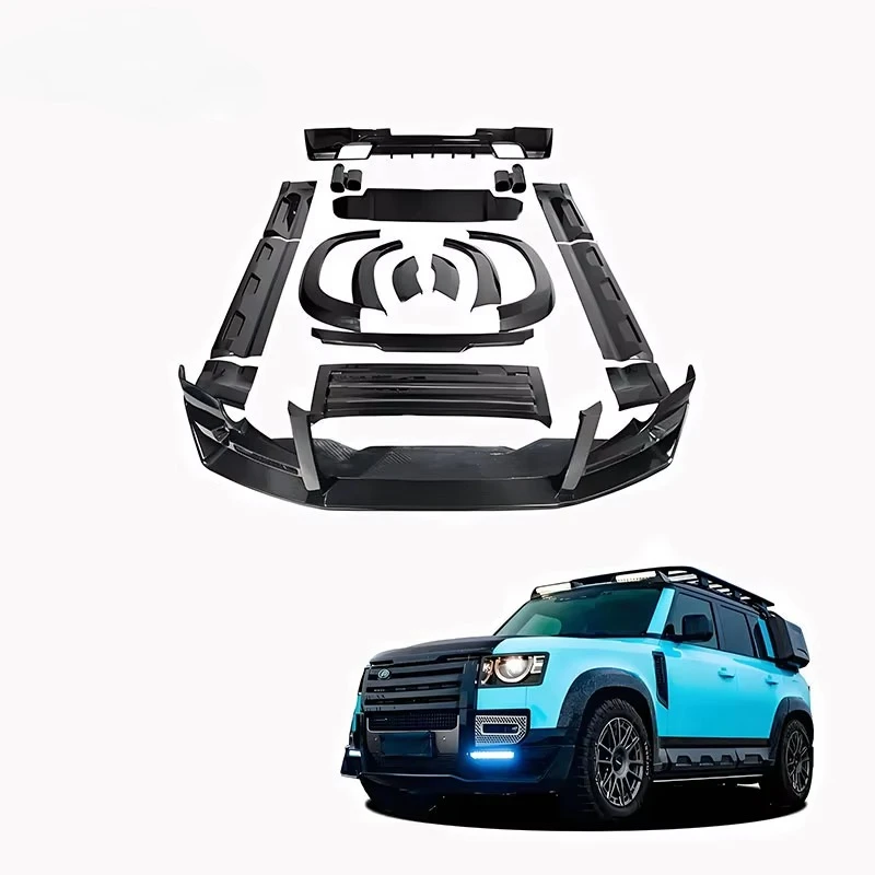 Carbon Fiber Rear Bumper Diffuser Front Spoiler Body Kit Car Parts for Land Rover Defender 110 2020-2025 Tuning Accessory