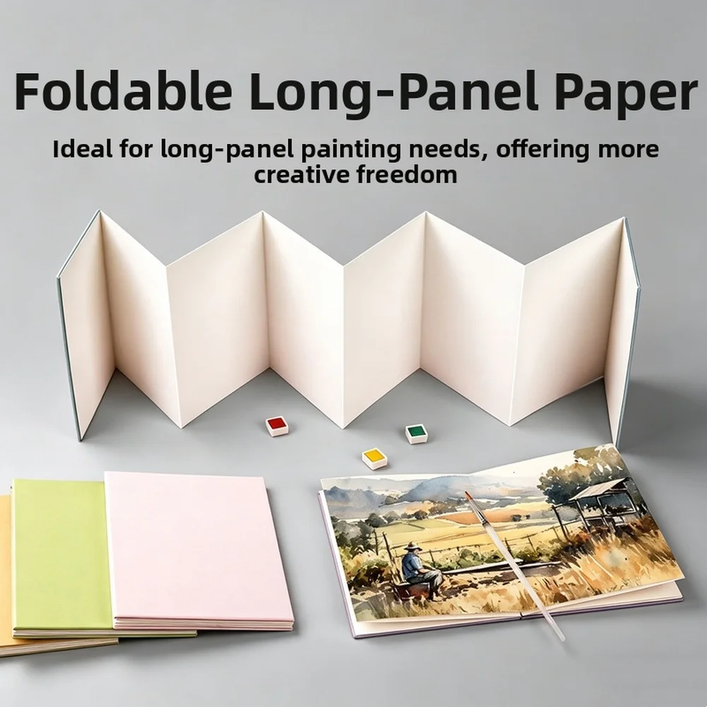 300g Cotton Artistic Painting Sketchbook, Foldable Travel Journal With Fine Rough Texture For Drawing