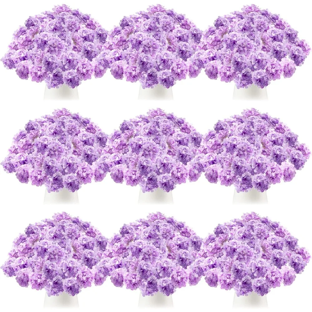 100 Pcs Hydrangea Artificial Flowers Bulk with Removable Stems Faux Hydrangea Flowers Wedding Decor for Garden Party Decoration